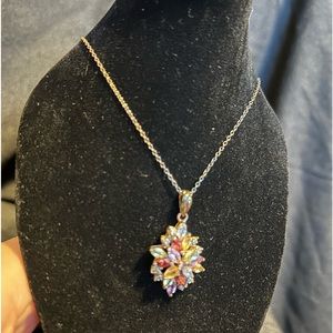 NWOT in box: 18 kt. Gold over sterling silver necklace with beautiful co…